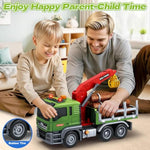 Boy Truck Toys, 3 4 5 6 Years Old Farm Truck Vehicle, Timber Toy With Loading Crane & Lights & Sounds, 3 4 5 6 Kids Toddles Birthday For Boys Girls