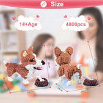 4800 Pcs Corgi Micro Building Blocks Set, DIY Assembly Toy for Kids & Adults