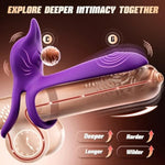 Vibrating Cock Ring Couples Sex Toys - Dual Penis Ring Vibrator With Fox-Shaped Clitoral Stimulator & 4.6In G Spot Vibrator, 10 Vibration Modes Adult Toys For Men Women, Female Male Sex Toy