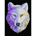 Winter Snow Wolf Sequin Art Kit for Kids & Adults Ages 8+, DIY Wall Picture