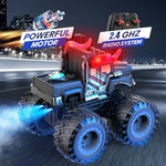 Remote Control Monster Car, 2.4Ghz Rc Bull Monster Truck Toys For 3 4 5 6 7 8 Years Old Boys Kid, All Terrain Rc Truck Off Road With Spray, Light, Rechargeable Battery, Christmas Birthday Gift