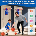 Indoor Mini Basketball Hoop For Kids, 2 Pcs Basketball Hoops With Led Scoring & Sound, Adjustable Height Mini Hoop W/ 4 Balls, Dual Shot Electric Sport Toys Gifts For 3-10 Year Old Boys Girls