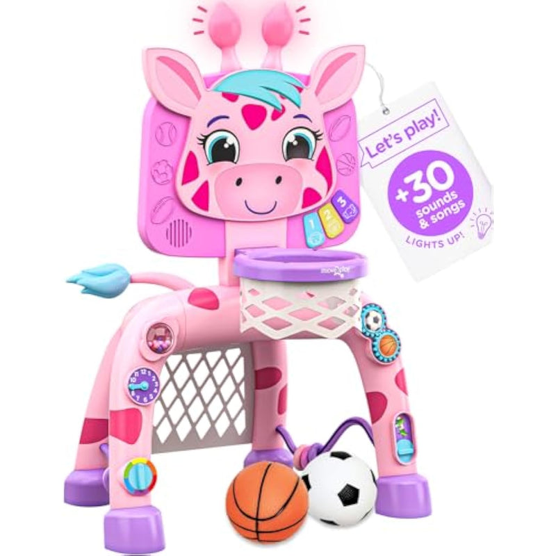, Giraffe Basketball Hoop & Soccer Goal Activity Center | 30+ Sounds & Lights | 1, 2, 3+ Year Old Gift & Birthday Present | 6, 12, 18, 24+ Month Toy For Baby, Toddler, Boys, & Girls
