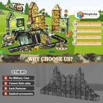 Magnetic Tiles Army Toys With Army Men Military Tank Plane Car, Magnet Tiles For Kids 3-5 4-8,Toy For Boys 4 5 6-8,Magnet Blocks Military Toys Action Figures Soldiers,Gifts For 3-12 Year Old Boys Kids
