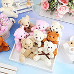 16 Pcs Operation Christmas Bear Stuffed Animal Mini 4 Inch Bear Bulk Keychain For Wedding Birthday Party Favor(Simple Style)
