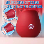 Rose Sex Toy for Women - Rose Sucking Vibrator Clitoral Nipple Stimulator with 10 Modes, G Spot Vibrator Sucker, Personal Massager Dildo for Women Female Couples Adult Sex (Red)