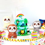 9 Pcs Mini Sloth Stuffed Animal Sloth Birthday Party Supplies Small Baby Shower Sloth Gifts Soft Huggable Adorable Jungle Animal Plush Toys Set For Party Favors Award 4 Inches (Brown, Gray, Beige)