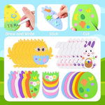 312 Pcs Easter Foam Sticker Craft Kit with Eggs, Bunnies, Chicks & Carrots