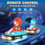 Remote Control Bumper Cars For Kids - 2 Player Battle Set With Lights & Music, Toy Rc Car For Toddlers Boys Girls Ages 3-8, Christmas Birthday Gift For Boys Girls