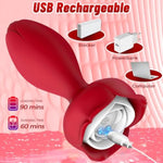 Anal Plug Rose Toy Sex Toys For Couples, Vibrating Butt Plug With 10 Vibration Modes & 360° Rotate Modes Adult Toys, Women Sex Toys Anal Vibrators Rose Sex Toy With Colorful Lighting