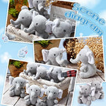 12 Pcs Operated Christmas Toy Mini Elephant Stuffed Animals 4 Inches Small Cute Soft Forest Plush Elephant Toys For Girls Boys Birthday Baby Shower Decorations Party Supplies(Gray)