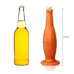 Liqiud Silicone Butt Plug, Ultra Soft Anal Plug Beer Bottle Shape P-Spot Stimulation Anus Dilator For Men Women (M)