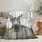 Funny Donkey Throw Blanket Donkey Gifts For Girls Boys Women Men Kids Adults Soft Flannel Fleece Blanket For Couch Sofa ?Bed Home Decor 40"X50"