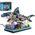 Shark Building Block Set, Ocean Building Set, Cool Mechanical Rotatable Shark Toys, Birthday Creative Ideas Gifts For Kids Adults (499 Pcs)