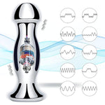 Long Vibrating Butt Plug Remote Control Vibrator With 10 Vibration Modes Prostate Massager For Masturbation Metal Anal Vibrator For Male Female Couples