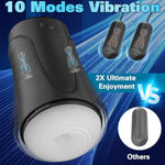 Vibrating Male Masturbator, Upgraded 2 Vibrating Motor With 10 Vibration Modes Pocket Pussy Male Stroker Sex Toys For Men Penis Training & Prolong Endurance