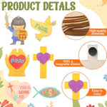 24 Pack Christian Wooden Magnet Craft Kit for Kids, Sunday School & VBS Activity