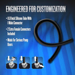 Blush Performance Penis Pump Upgrade Kit - 11.8” Silicone Tube W/Male & Female Connectors - Adult Sex Toys Pump Accessories - Compatible W/Nterchange System, Temptasia & Performance Pumps - (Black)