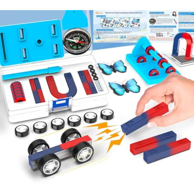 Labs Junior Science Magnet Set For Experiment Education Tools Physics Toys For Kids Icluding Bar/Ring/Horseshoe/Compass Magnets