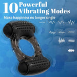Vibrating Cock Ring With Dual Bullet Vibrators, Couple Sex Toys Penis Sleeve Ring Vibrator Clitoral Stimulator, 10 Vibrations Adult Sex Toy For Men Erection Enhancing Delay Ejaculation