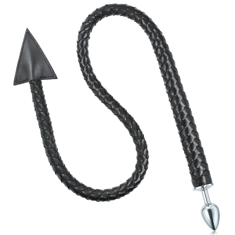 Metal Butt Plug With Devil Tail Cosplay Anal Tail Sex Toys Sm Masturbation Anal Plug For Women Men Couples Lover Sex Love Games Anal Stimulator Personal Massager Anal Sex Trainer Black