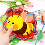Springtime Lacing Cards for Kids 12 Packs Double Sided Sewing Kits