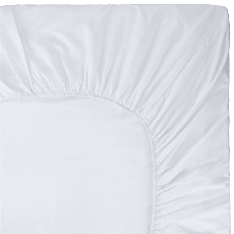 400 Thread Count 100% Natural Cotton 1 Fitted Sheet Only - Solid White Twin Si