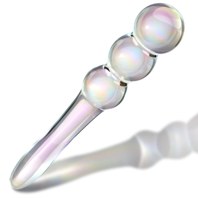 Glass Dildo G-Spot Wand Anal Beads Butt Plug Colorful Dual Ended P-Spot Stimulator Fetish Prostate Massager Masturbation Sex Toy For Men Women
