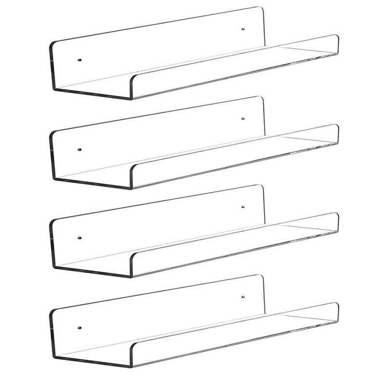 Clear Acrylic Floating Shelves Display Ledge, 5 Mm Thick Wall Mounted Storage