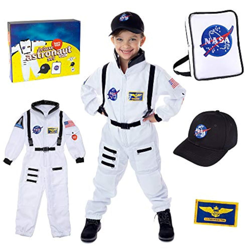 Pretend Play Costumes For Kids Ages 3-7, Washable Toddler Dress Up Clothes For Play (Astronaut)