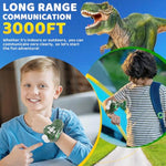 Dinosaur Walkie Talkies For Kids 2 Pack Camping Gear T-Rex Outdoor Toys For Boys Age 3-12 Year Old 3 Channel Long Range Birthday Gifts Easter Christmas Stocking Stuffers