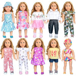 American 18 Inch Doll Clothes Accessories-10 Set Doll Outfits For Girl Doll Clothes, Christmas Toys For Kids Dressing Up