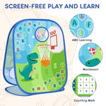 Dinosaur Bean Bag Toss Game, Multi-Skill Development Sports Toys For Toddlers, 6-1 Stem Dart Board Games Toy Gifts For Kids Age 3 4 5 6 7 8 Year Old