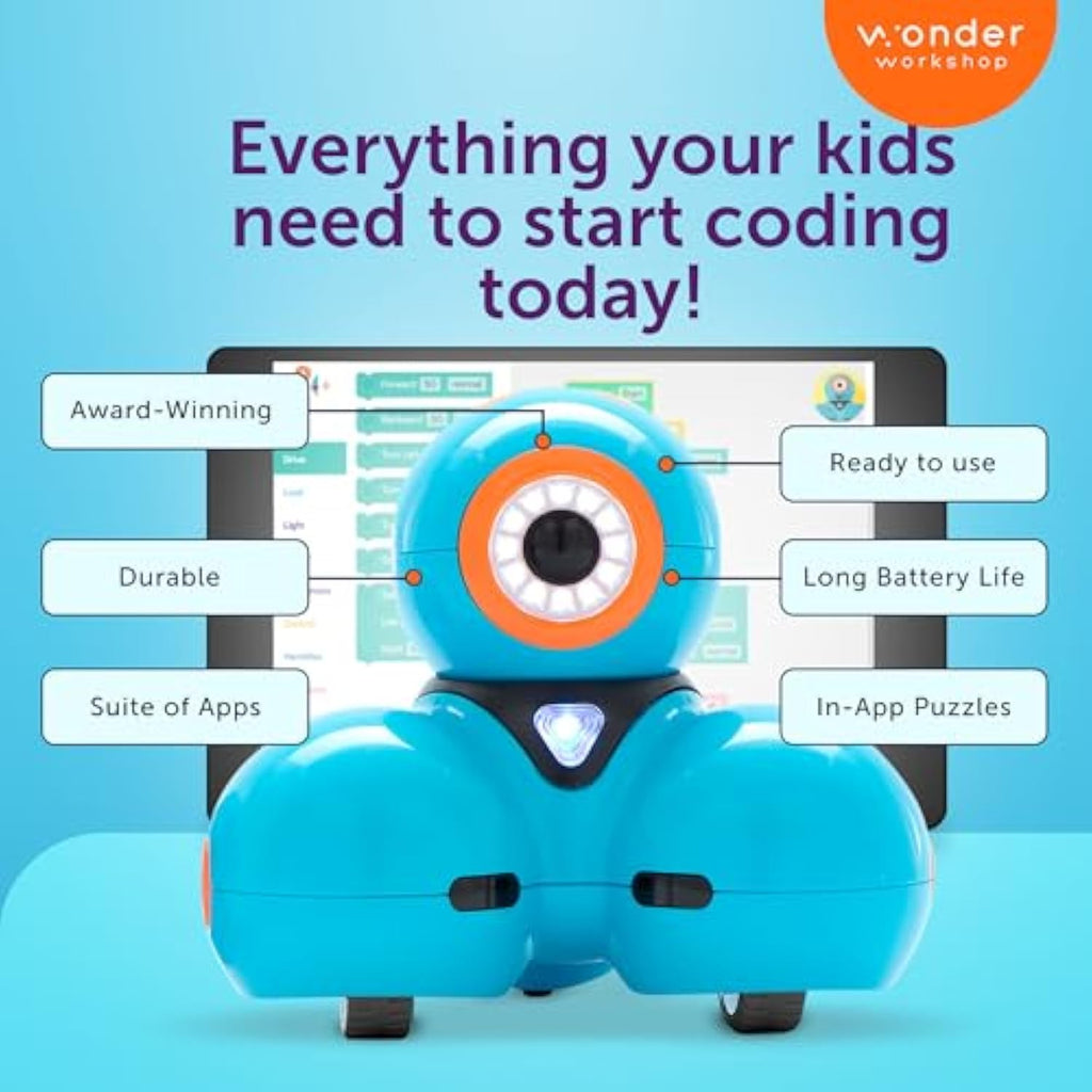 Wonderbots Coding Wonder Workshop Dash Robot - Coding Robots for Kids 6+ - Voice ...