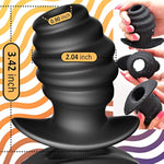 Anal Plug Hollow Ribbed Butt Plug Trainer For Comfortable Wear Ass Tunnel Hive Prostate Massager With Curved Base Sex Toy For Women Men Black (M)