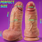 9'' Girth Realistic Huge Thick Dildo - 10 Inch Long Big Dildo with Strong Suction Cup, Dual Density Realistic Anal Dildos for Women Men Couples Sexual
