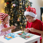 2 Pack Christmas Sticker Coloring Book for Holiday Activity Books Xmas Party Favor(20 Scenes)