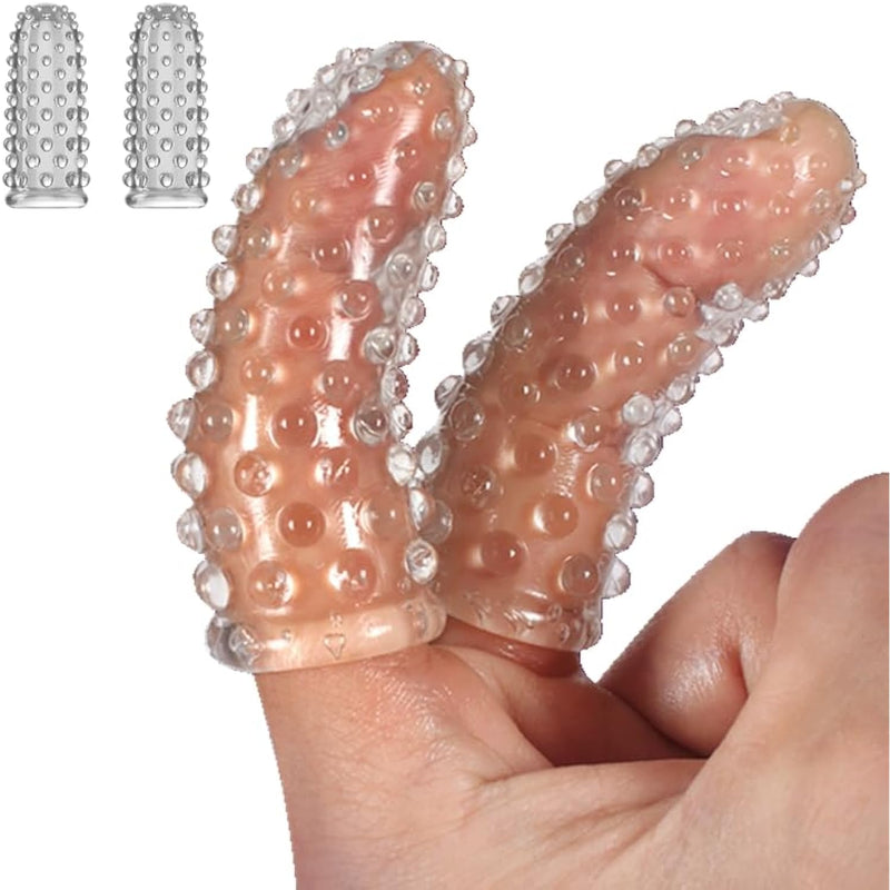 2Pcs Finger Condoms,Adult Finger Sleeves Vibrator Accessories, Masturbation Sleeve G-Spot Clitoral Vagina Anal Nipple Stimulation, Sex Accessories Anal Sex Toys For Adults Women Men Couples Oral