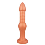 Ultra-Long Threaded Beaded Anal Plug With Suction Cup Base, Soft Liquid Silicone Butt Plug For Waterproof Comfort And Stimulation For Beginners And Advanced Players (M)