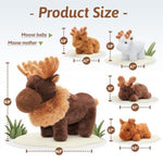Moose Stuffed Animal Christmas Plush Set – 14.5? Large Mama Moose With 4 Baby Calves – Soft Reindeer, Elk & Deer Toy For Toddlers & Kids