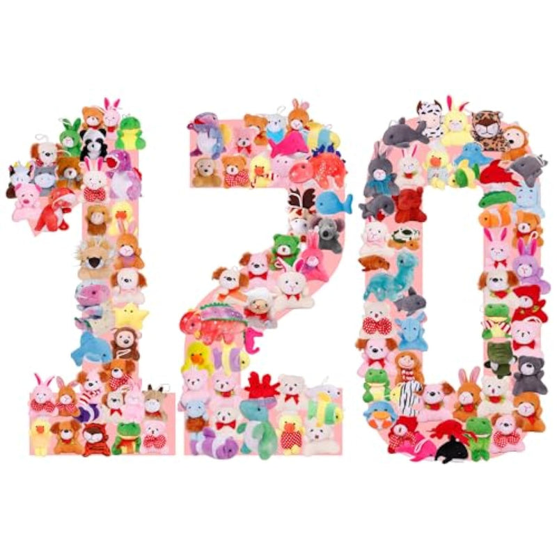 120 Pack Mini Stuffed Animal Bulk, Small Plush Toy For Kid, For Diy Project, Carnival Prizes, Claw Machine Filler, Classroom Treasure Box, Easter Basket Stuffers