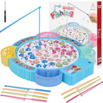 Magnetic Fishing Game Toys, Rotating Board Game With Music Including 45 Fishes And 8 Fishing Poles, Christmas Party Game Toys For Kids Age 3 4 5 6 7 And Up