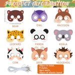 36 Sets Safari Animal Face Mask Crafts for Jungle Birthday Party Decorations