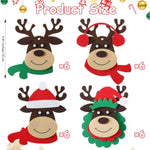 24 Pcs Christmas Reindeer Necklace Craft Kits for Kids, DIY Foam Holiday Activity