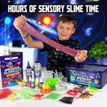 Dinosaur Galaxy Slime Kit for Kids Ages 7-12, Glow-in-the-Dark DIY Craft Set
