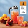 Glass Mason Jar Pitcher with Lid - Wide Mouth, 2 Quart (64 oz) - Heavy Duty, Leak Proof - Sun & Iced Tea Pitcher, Cold Brew Coffee, Breast Milk Storage, Water - Gray