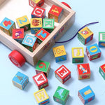 Abc Wooden Building Blocks For Toddlers 1-3, 30 Pcs Alphabet & Number Stacking Toys With Storage Pull Toy Car Learning & Education Montessori Toys For 1 2 3 Year Old Baby Boy Girl Gifts