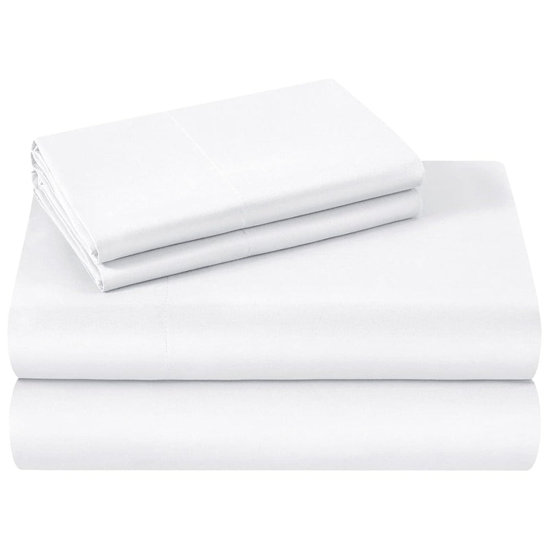 Queen Size Bed Sheets - 4 Piece Set (White) - Extra Soft Brushed Microfiber 18