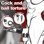 Leather Testicle Toys Crusher Cbt Scrotum Bondage Gear Accessories With Traction Chain Cock And Ball Torture Male Chastity Devices Bdsm Toys Cock Ring Testicle Sex Restraints Testicles Ball Stretcher