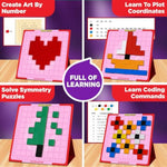 My First Stem Pixel Art Kit For Girls | Learning & Educational Coding Basics For Girls| Building Toys, Montessori Toy, Math Puzzle With 100+ Challenges
